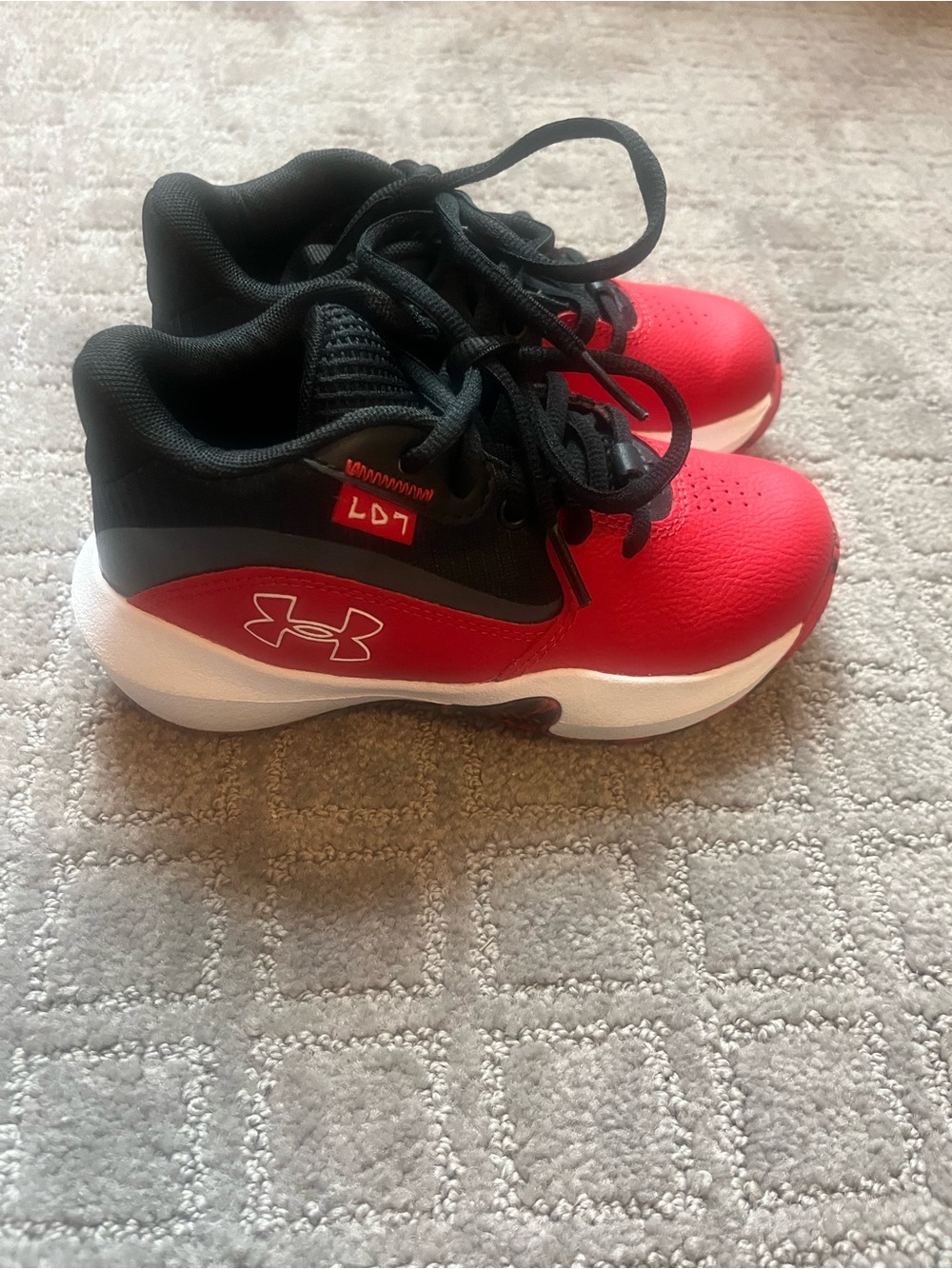 Under Armour Kids' Red & Black LD7 Basketball Athletic Shoes